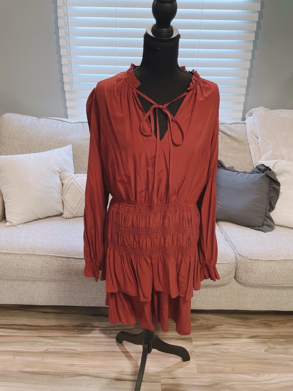 A Loves A Burgundy Ruched Mini Dress Size XL
